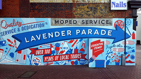 Printed roller shutter graphics on a commercial shopfront installed by Shutter Media in County Durham — archive project 6.