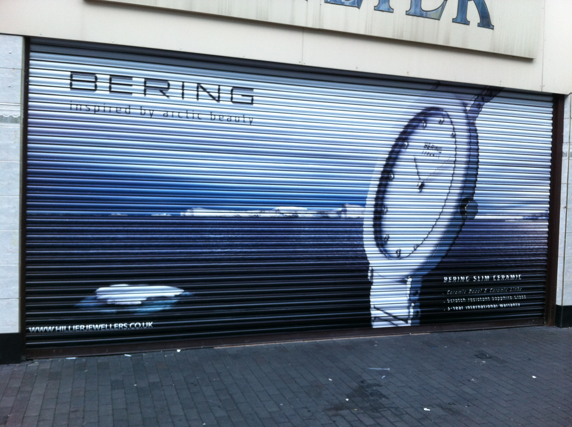 Shop shutter graphics printed onto vandal-resistant vinyl designed, printed and installed by Shutter Media in Teesside.